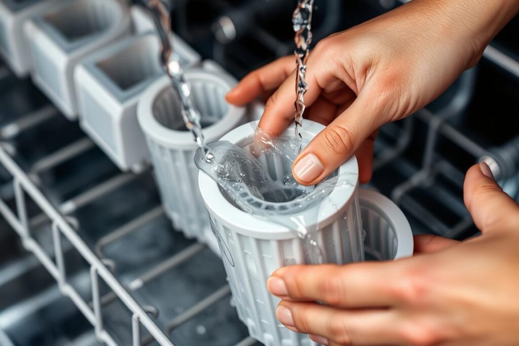 Czyszczenie filtrów zmywarki Electrolux pod bieżącą wodą Czyszczenie filtrów zmywarki Electrolux pod bieżącą wodą